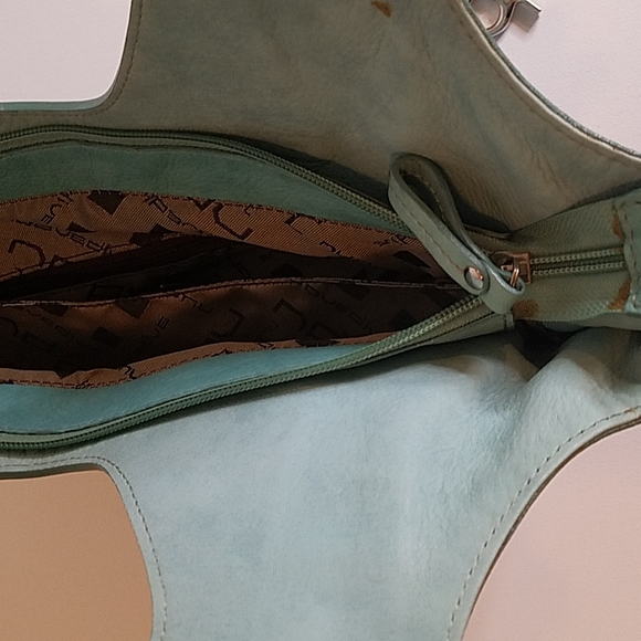 Nuovedive NWT Aqua Leather Handle Purse with detachable cross body straps - Picture 7 of 12